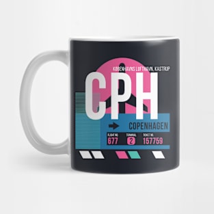 Copenhagen (CPH) Airport Code Baggage Tag Mug